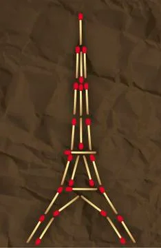 Eiffel Tower from matches Stock Illustration