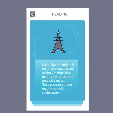 Eiffel tower mobile vertical banner design design. Vector 库存插图
