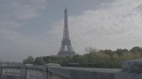 Eiffel tower, morning view Stock Footage 56201819