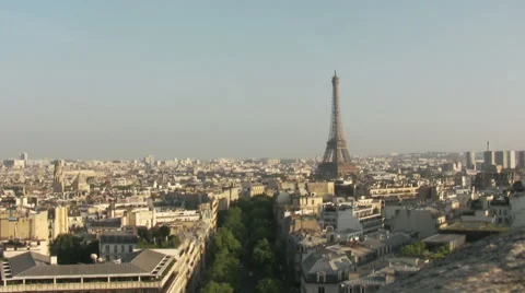 Eiffel Tower the most famous attraction in Paris, panorama over Paris city Video stock 51831428
