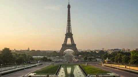 Eiffel tower night to day timelapse 4k Stock Footage 41513004