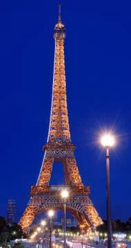 Eiffel tower at night. Stock Photos