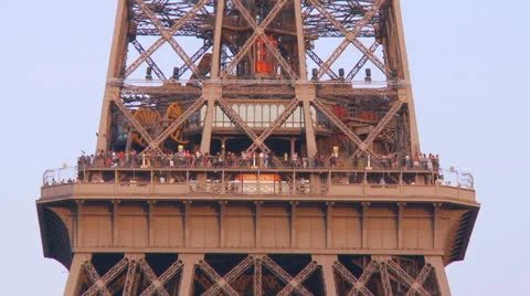 Eiffel Tower observation deck - Paris France Stock Footage 27062267