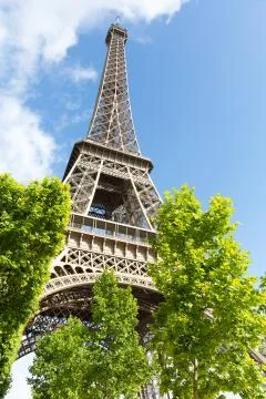 Eiffel Tower one field of Mars in Paris, France Stock Photos