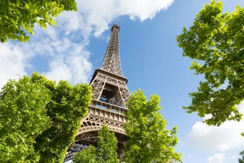 Eiffel Tower one field of Mars in Paris, France Foto stock