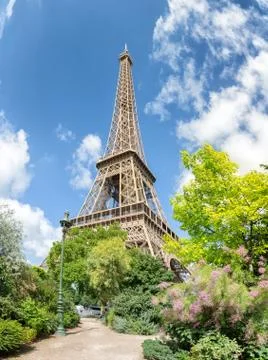 Eiffel Tower one field of Mars in Paris, France Foto stock