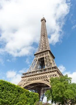 Eiffel Tower one field of Mars in Paris, France Stock Photos