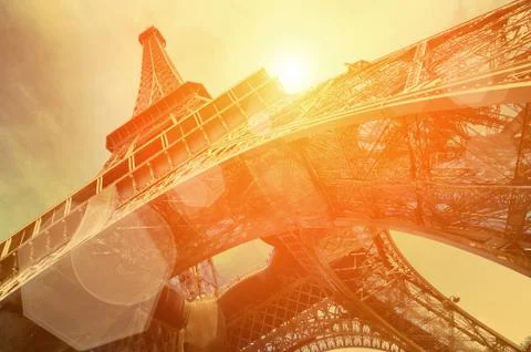 The Eiffel tower is one of the most recognizable landmarks in th Stock Photos