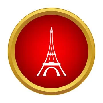 Eiffel tower outline icon in a red circle Stockillustratie