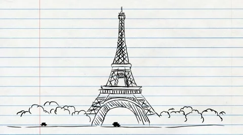 Eiffel Tower - Paper Background 02 Stock Footage 52927559