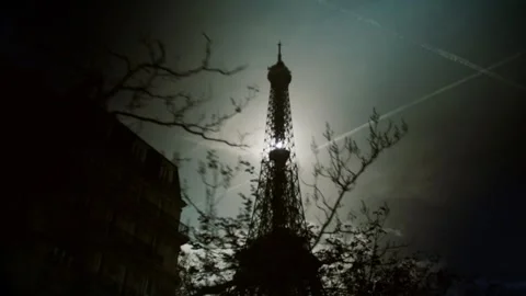 Eiffel Tower Paris 2024 | Cinematic Backlit Stock Footage 277907853
