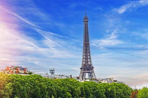 The Eiffel Tower in Paris against the backdrop of a beautiful sky. 写真素材
