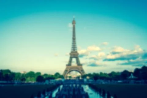 Eiffel tower Paris blur background Foto stock