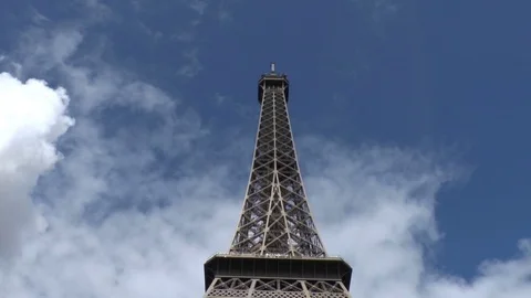 Eiffel Tower In Paris On A Bright Summers Day Stock Footage 72121052