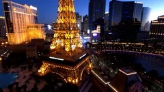 Eiffel Tower at Paris Casino Aerial View from Ballys Hotel at
