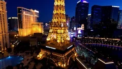 Eiffel Tower at Paris Casino Aerial View from Ballys Hotel at