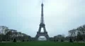 Eiffel Tower in Paris, Champ de Mars, France, Europe, People walking HD Footage
