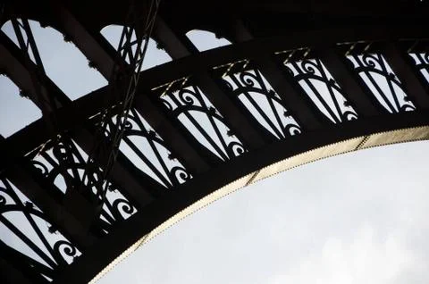 Eiffel tower Paris close up of base arch Stock Photos