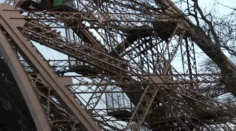 Eiffel Tower Paris, Closes Pan Stock Footage 20447267