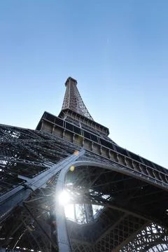 Eiffel tower in paris at day Eiffel Tower in Paris against a dramatic blue... 스톡 사진