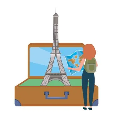 Eiffel tower of Paris design Stock Illustration