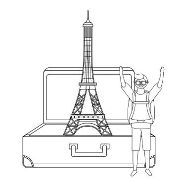 Eiffel tower of Paris design Stock Illustration