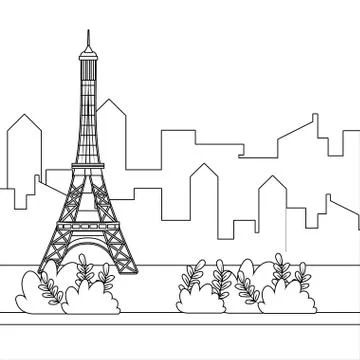 Eiffel tower of Paris design Stock Illustration