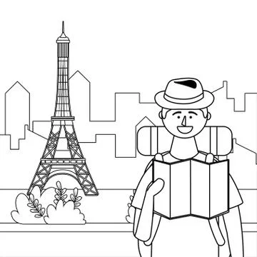 Eiffel tower of Paris design Stock Illustration