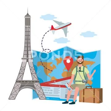 Eiffel tower of Paris design イラスト素材