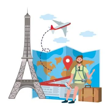 Eiffel tower of Paris design Illustrazione stock