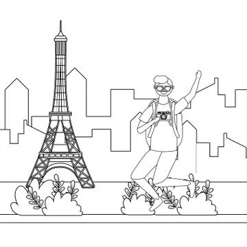 Eiffel tower of Paris design Illustrazione stock