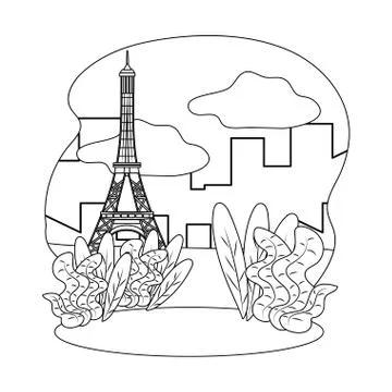 Eiffel tower of Paris design Stock Illustration