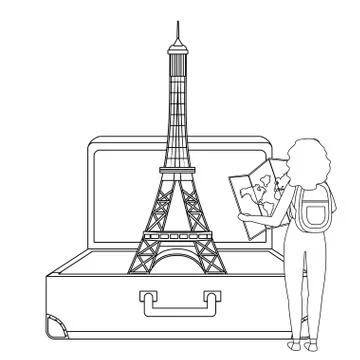 Eiffel tower of Paris design Stock Illustration