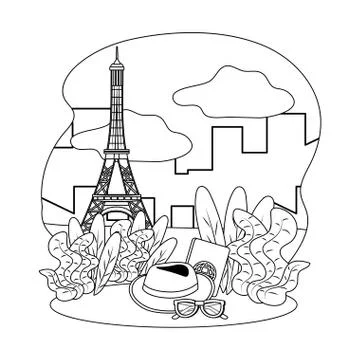 Eiffel tower of Paris design Stock Illustration