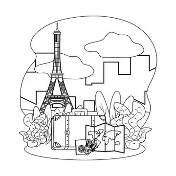Eiffel tower of Paris design Stock Illustration