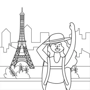 Eiffel tower of Paris design Stock Illustration