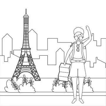 Eiffel tower of Paris design Illustrazione stock