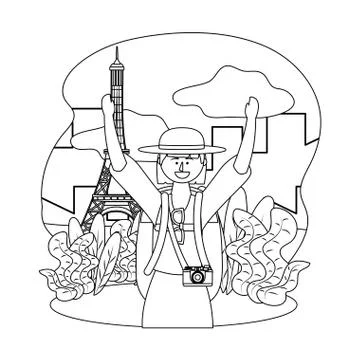 Eiffel tower of Paris design Stock Illustration