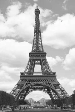Eiffel tower, Paris Eiffel tower, Paris. Black and white image Copyright: ... Stock Photos