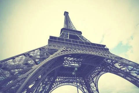 Eiffel Tower in Paris The Eiffel Tower in Paris, France Retro style toned ... Stock Photos