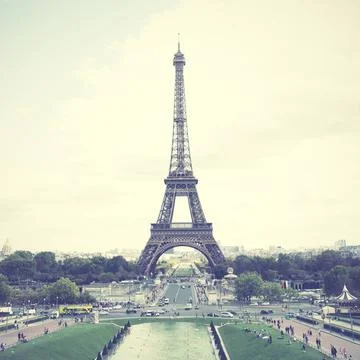 Eiffel Tower in Paris Eiffel Tower in Paris, France. Retro style filtred i... Fotos Stock