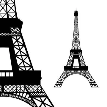 Eiffel tower in Paris Eiffel tower in Paris. Vector illustration on white ... Stock Photos