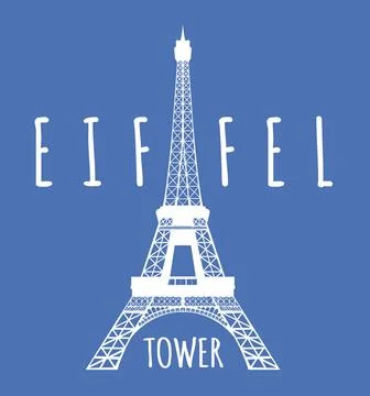 Eiffel tower in Paris Eiffel tower in Paris. Vector illustration on blue C... Stock Photos