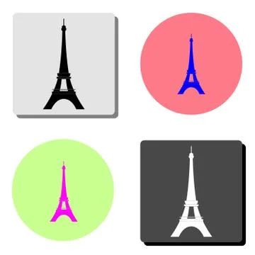 Eiffel tower in Paris. flat vector icon Stock Illustration