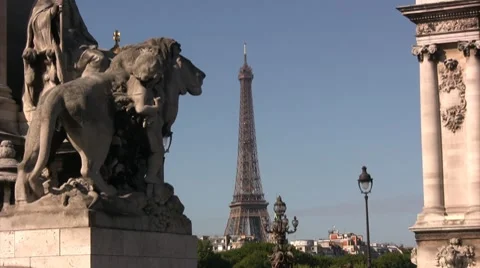 Eiffel Tower in Paris Stock Footage 8411422
