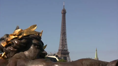 Eiffel Tower in Paris Stock Footage 8413083