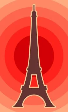 Eiffel tower in Paris. Illustrazione stock