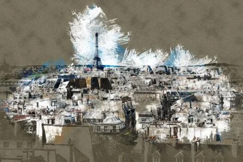 Eiffel Tower in Paris Stock Illustration