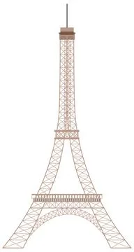 Eiffel Tower Paris Landmark on white background Illustrazione stock