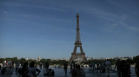 Eiffel Tower, Paris, Long shot. Stock Footage 1216823